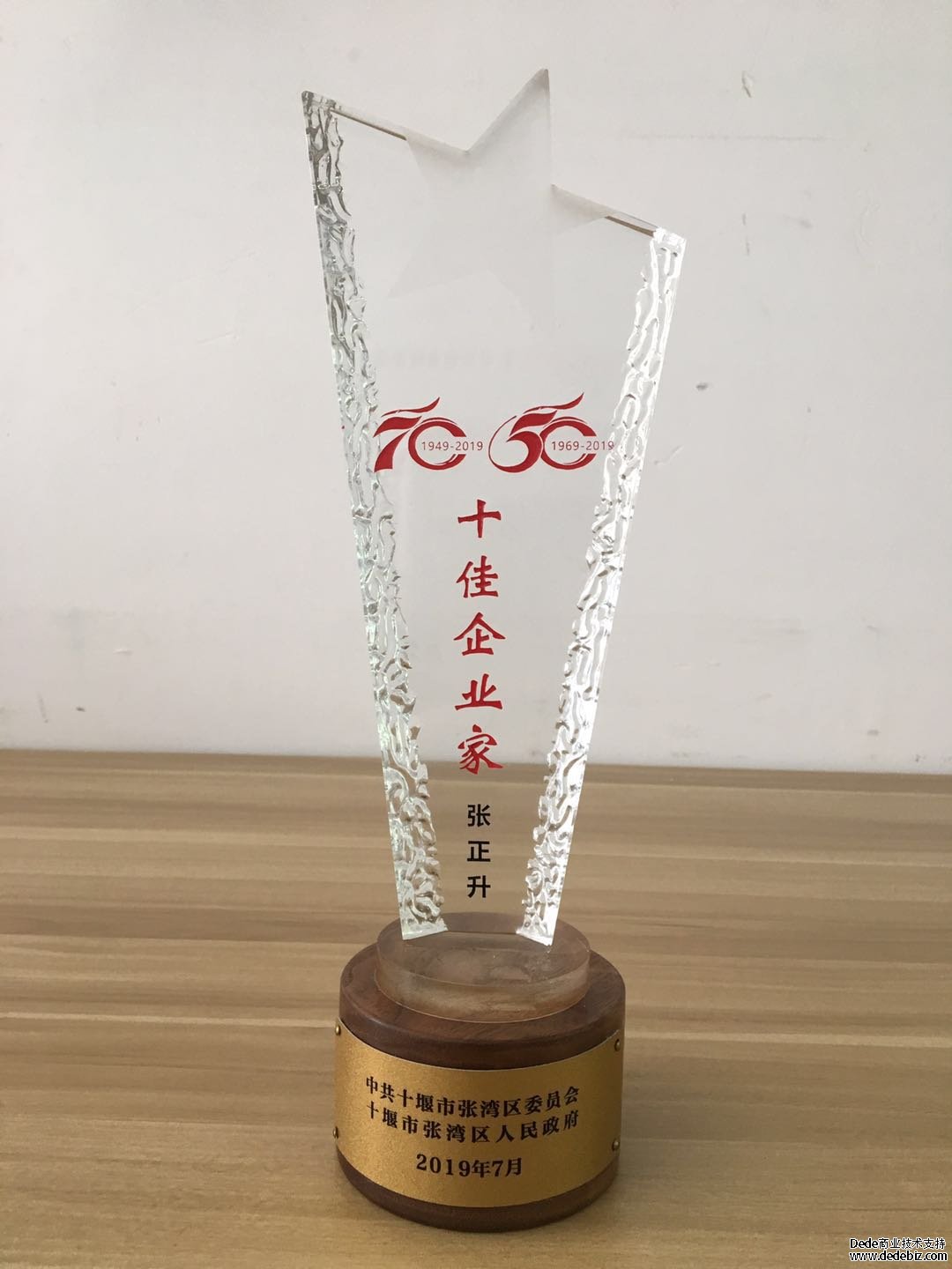 热烈祝贺张正升董事长荣获十堰市张湾区首届“十佳企业家”称号